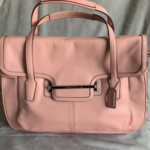 Coach Taylor Leather Martin Flap Satchel Pink Bag